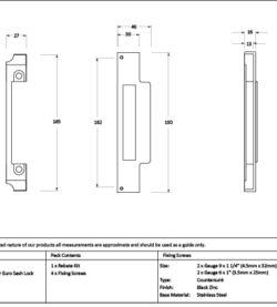 From The Anvil Aged Brass ½" Rebate Kit for Euro Sash Lock - Image 2