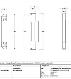 From The Anvil Polished Nickel ½" Rebate Kit for Euro Sash Lock - Image 2