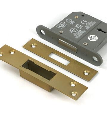 From The Anvil Satin Brass 3″ 5 Lever BS Dead Lock