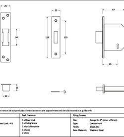 From The Anvil Aged Bronze 2½" 5 Lever BS Dead Lock KA - Image 2