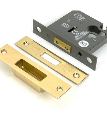 From The Anvil Polished Brass 3″ Euro Profile Dead Lock