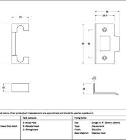 From The Anvil Aged Brass ½" Rebate Kit for Heavy Duty Latch - Image 2