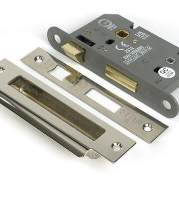 From The Anvil Polished Nickel 2½” Heavy Duty Bathroom Mortice Lock