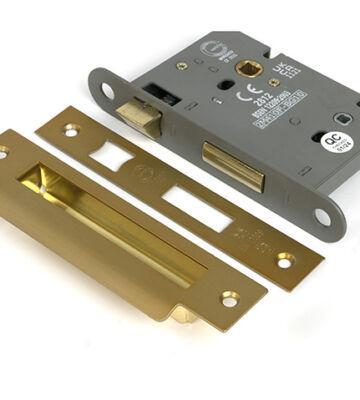 From The Anvil Satin Brass 3″ Heavy Duty Bathroom Mortice Lock