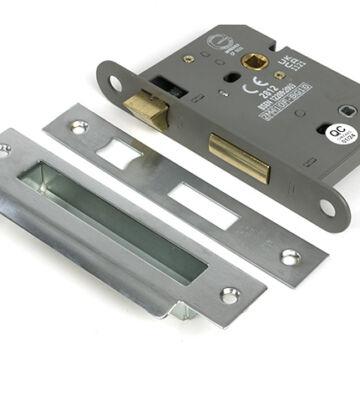 From The Anvil Satin Chrome 3″ Heavy Duty Bathroom Mortice Lock