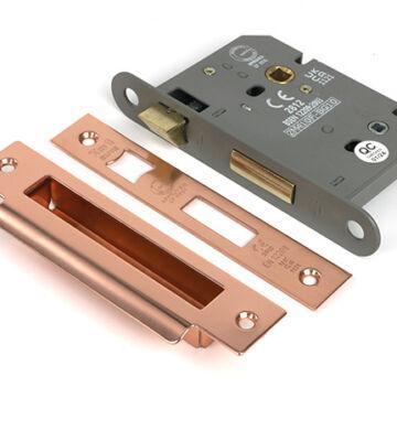From The Anvil Polished Bronze 3″ Heavy Duty Bathroom Mortice Lock
