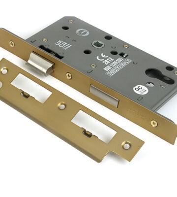 From The Anvil Satin Brass Euro Din Sash Lock – 60mm Backset/72mm Centre