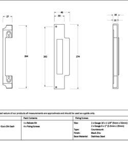 From The Anvil Aged Brass ½" Rebate Kit for Euro Din Sash Lock - Image 2