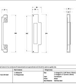 From The Anvil Polished Nickel ½" Rebate Kit for Euro Din Sash Lock - Image 2