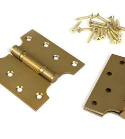 From The Anvil Satin Brass 4" x 2" x 4"  Parliament Hinge (pair) ss - Image 3
