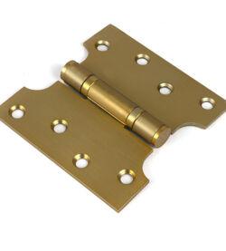 From The Anvil Satin Brass 4" x 2" x 4"  Parliament Hinge (pair) ss