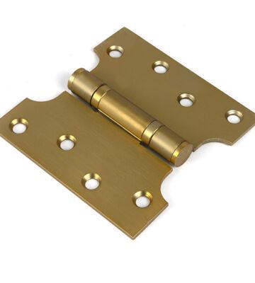 From The Anvil Satin Brass 4″ x 2″ x 4″  Parliament Hinge (pair) ss