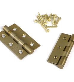 From The Anvil Satin Brass 3" Ball Bearing Butt Hinge (Pair) ss - Image 3