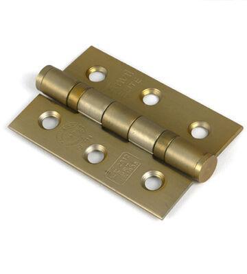 From The Anvil Satin Brass 3″ Ball Bearing Butt Hinge (Pair) ss