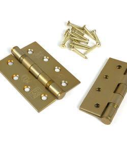From The Anvil Satin Brass 4" Ball Bearing Butt Hinge (Pair) ss - Image 3