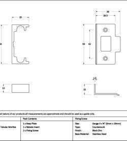 From The Anvil Pewter ½" Rebate Kit for Tubular Mortice Latch - Image 2