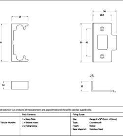 From The Anvil Satin Chrome ½" Rebate Kit for Tubular Mortice Latch - Image 2