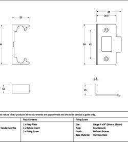 From The Anvil Polished Bronze ½" Rebate Kit for Tubular Mortice Latch - Image 2