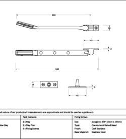 From The Anvil Aged Brass Art Deco 8" Stay - Image 2