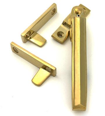 From The Anvil Polished Brass Night-Vent Locking Art Deco Fastener