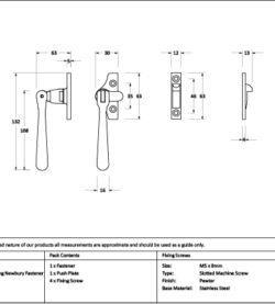 From The Anvil Pewter Night-Vent Locking Newbury Fastener (Steel Window) - Image 2