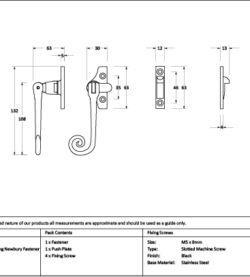 From The Anvil Black Night-Vent Locking Monkeytail Fastener (Steel Window) - Image 2