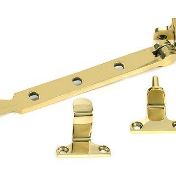 From The Anvil Polished Brass 8″ Avon Stay (Steel Window)