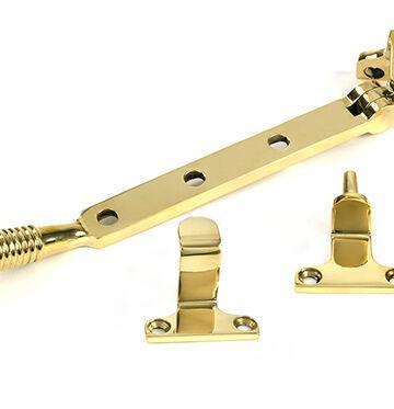 From The Anvil Polished Brass 8″ Reeded Stay (Steel Window)