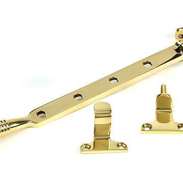 From The Anvil Polished Brass 10″ Reeded Stay (Steel Window)