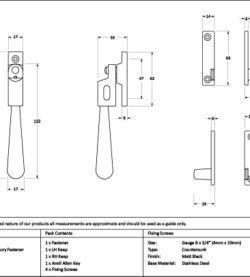 From The Anvil Matt Black Night-Vent Locking Newbury Fastener - Image 2