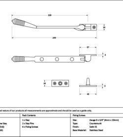 From The Anvil Satin Marine SS (316) 8" Reeded Stay - Image 2