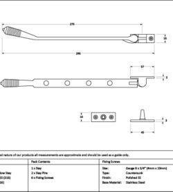 From The Anvil Polished Marine SS (316) 10" Reeded Stay - Image 2