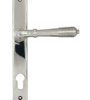 From The Anvil Polished Marine SS (316) Reeded Slimline Lever Espag. Lock Set
