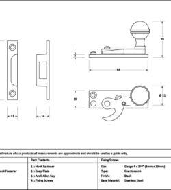 From The Anvil Black Prestbury Sash Hook Fastener - Image 2