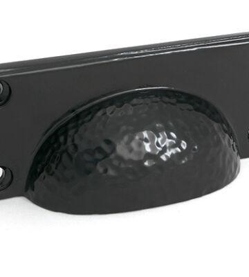 From The Anvil Black Hammered Art Deco Drawer Pull