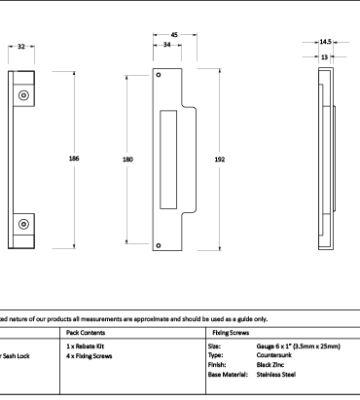 From The Anvil Pewter ½” Rebate Kit for Sash Lock