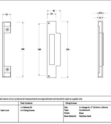 From The Anvil Polished Brass ½” Rebate Kit for Sash Lock