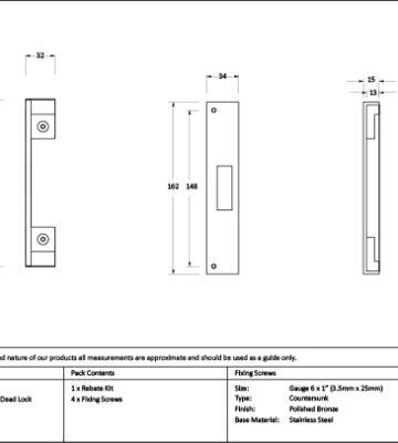 From The Anvil Polished Bronze ½” Rebate Kit for Dead Lock