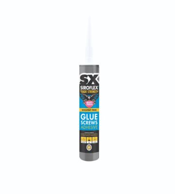 SX Mighty Strength Glue Screws Solvent Free Adhesive WHITE 300ml