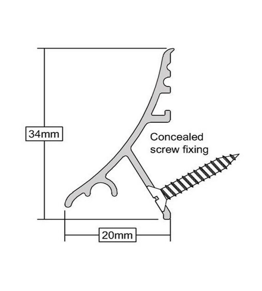 Stormguard Concealed Rain Deflector 914mm Silver - Image 2