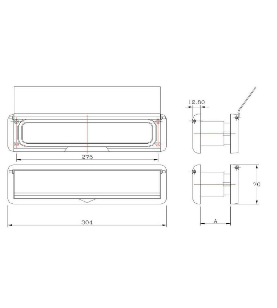 Yale P204 12'' Flapmaster Letterplate Black 40/80 - Image 4