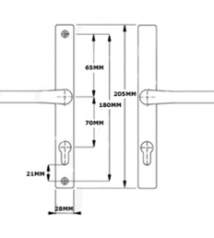 Hoppe F1 Matt Silver 70mm PZ, 180mm Centres Door Handle - Image 2