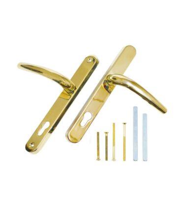 Endurance PVD Gold Lever Door Handle 92mm PZ, 215mm Centres