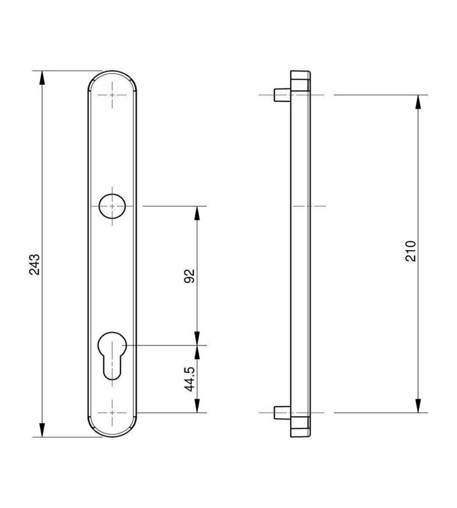Fullex 68mm PZ, 215mm Centres Polished Brass Door Handle - Image 4