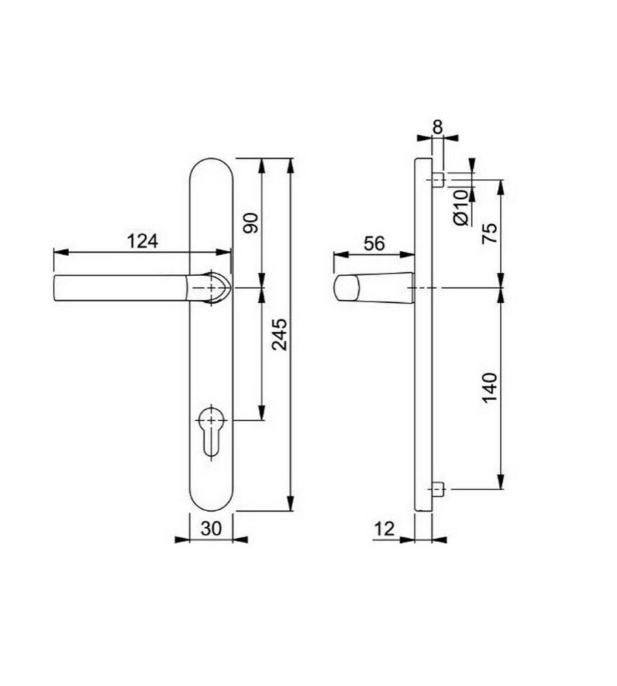 Hoppe Birmingham Long Backplate 3810N White 92mm PZ, 215mm Centres Door Handle - Image 4