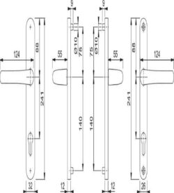 Hoppe Tokyo 1710RH/3633N/3623N F1 Silver Lever Door Handle 92mm PZ