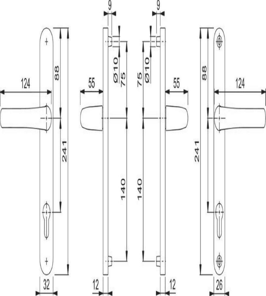 Hoppe Tokyo 1710RH/3633N/3623N F1 Silver Lever Door Handle 92mm PZ, 215mm Centre - Image 2