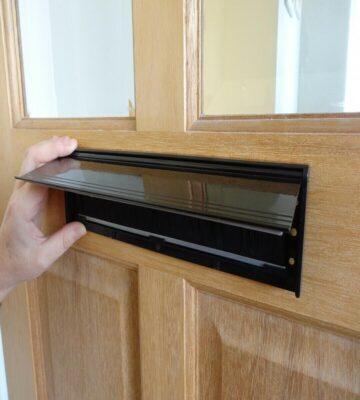 Stormguard Brush Letterplate With Flap Black Aluminium