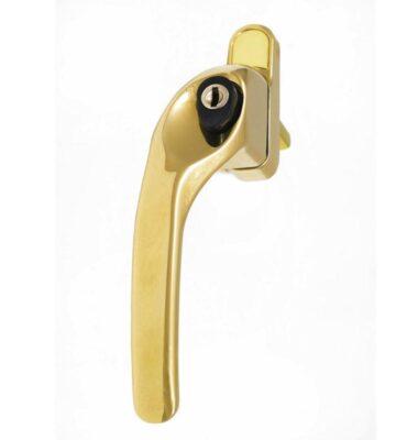 Endurance Polished Gold Left Hand Window Handle 30mm Spindle