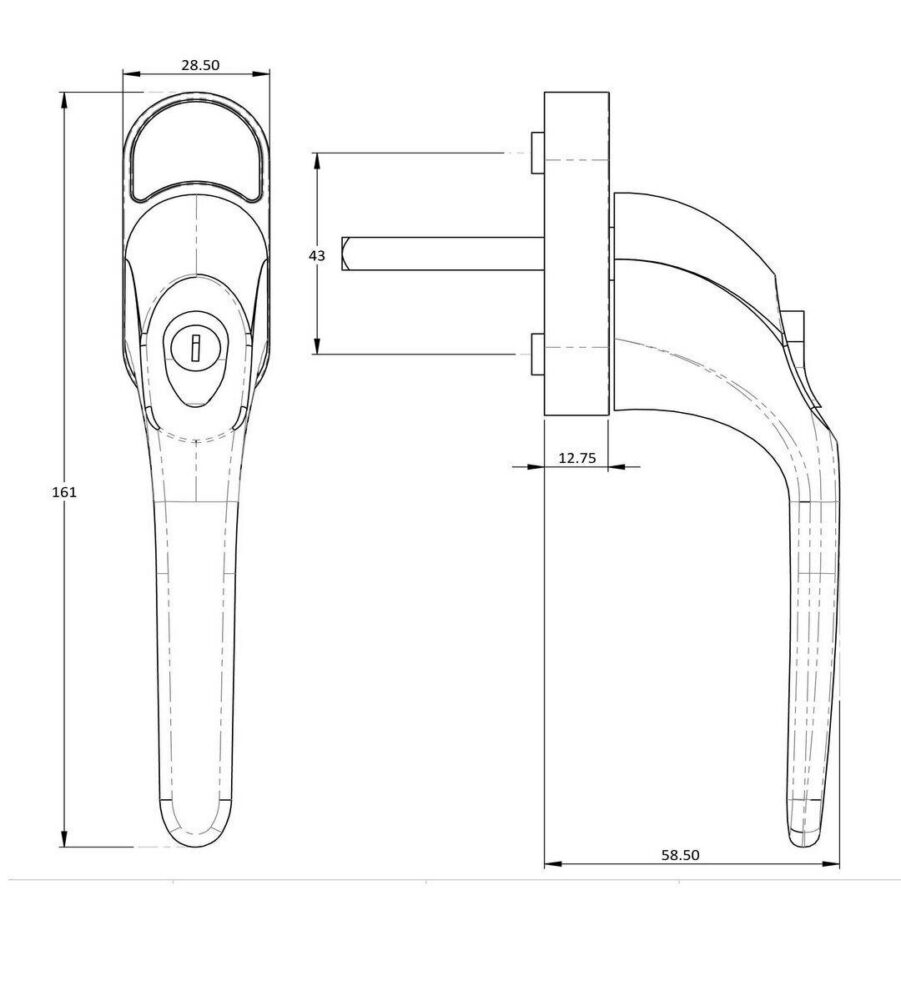 Endurance Polished Chrome Tilt and Turn Handle Locking 35mm Spindle - Image 4